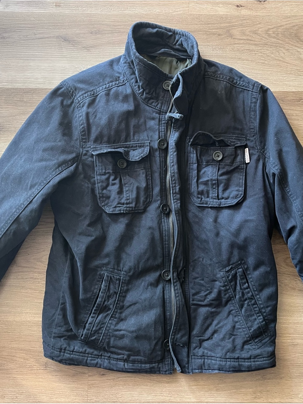 Hollister Men's Navy Blue Utility Jacket - Classic Military Style